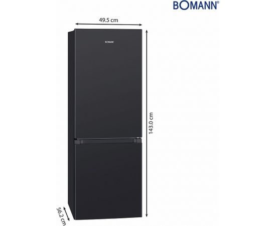 Bomann KG320.2B Ledusskapis Melns 143cm