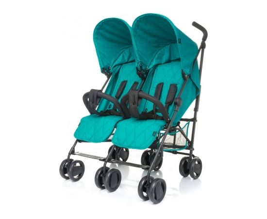 Dvīņu ratiņi 4baby TWINS dark turkus AKCIJA Bērnu rati