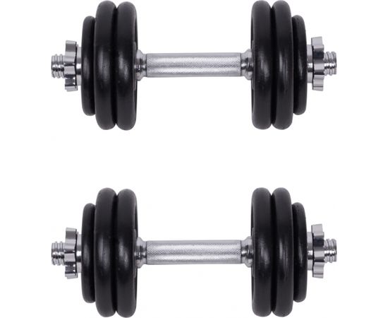 InSPORTline nomaināmo svaru tērauda hanteļu un stieņu komplekts 50 kg Hanteles