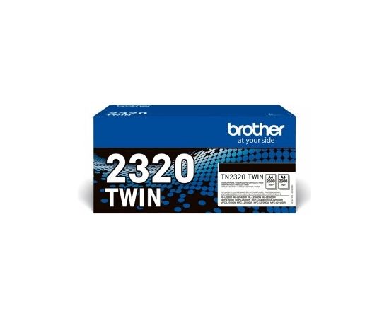 BROTHER TN2320 TWIN-PACK BLACK TONERS (BK = 2,600 PAGES/CARTRIDGE)