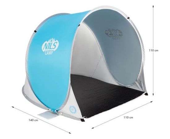 Pludmales telts NC3173 BLUE-GREY POP UP BEACH TENT NILS CAMP