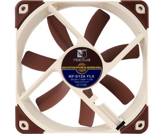 Noctua NF-S12A FLX Computer case Fan 12 cm Beige, Brown