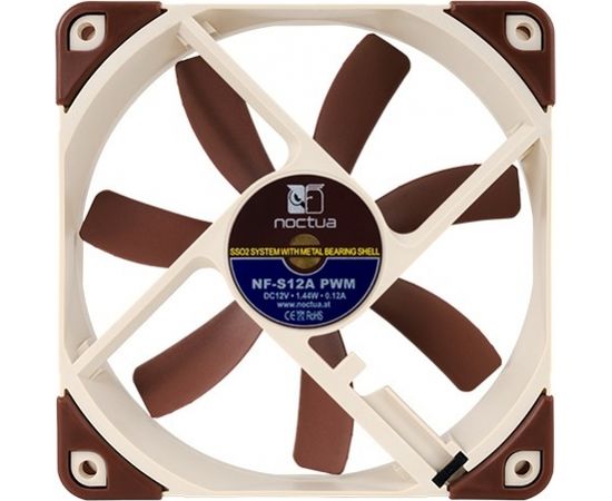 Noctua NF-S12A PWM computer cooling component Computer case Fan 12 cm Brown