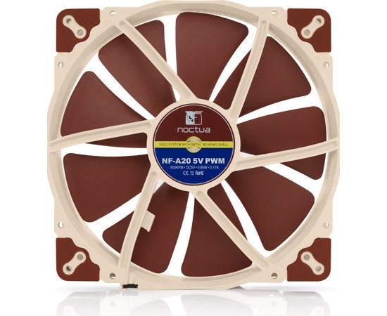 Noctua NF A20 5V PWM Computer case Fan 20 cm Beige, Red