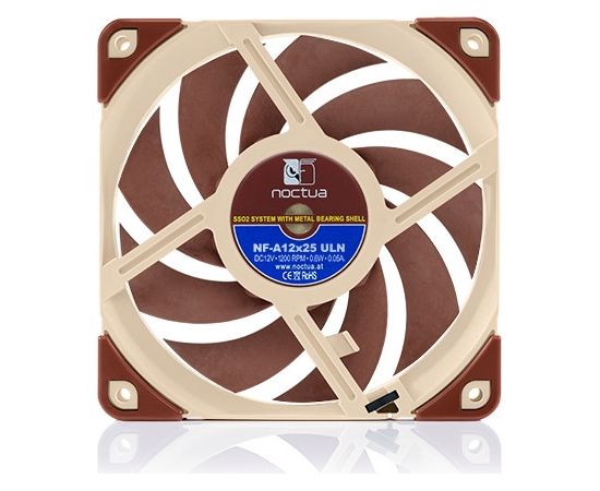 Noctua NF A12x25 ULN Computer case Fan 12 cm Beige, Red