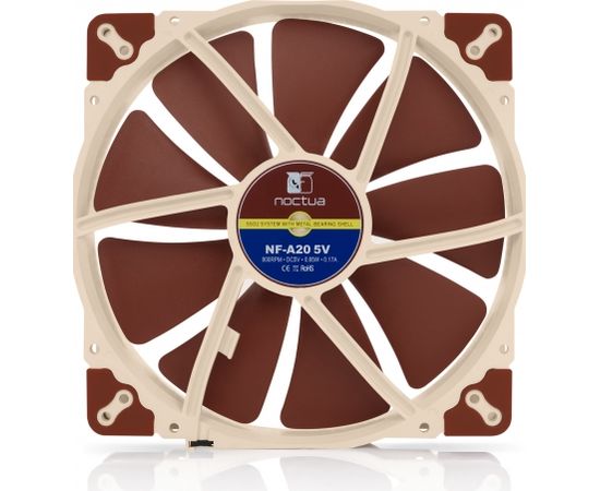 Noctua NF-A20 Computer case Fan 20 cm Beige, Brown