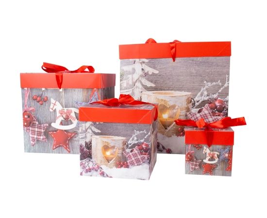 Gift box XMAS GIFT-4, 30x30x30cm, mix