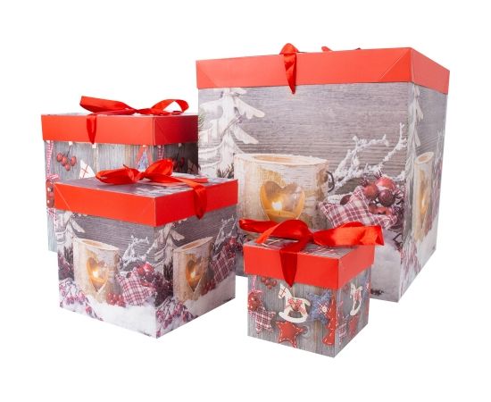 Gift box XMAS GIFT-4, 30x30x30cm, mix