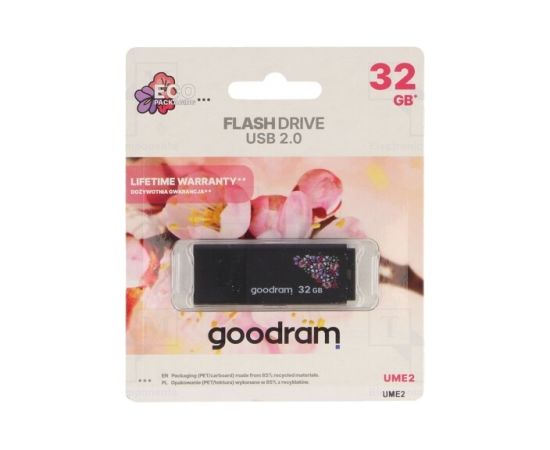 GOODRAM memory USB UME2 SPRING 32GB USB 2.0 Black