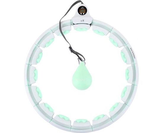 Vingrošanas aplis HHW06 Green HULA HOOP WITH WEIGHT + COUNTER HMS