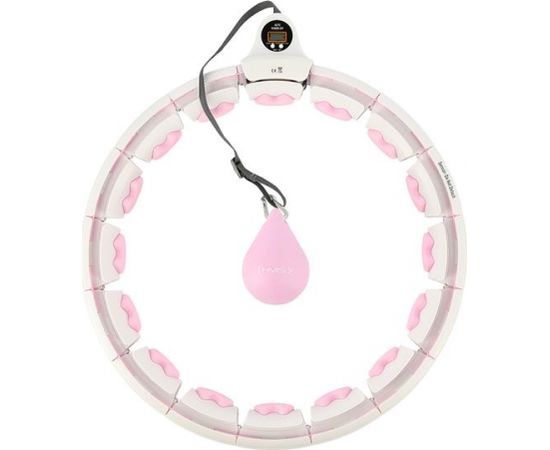 Vingrošanas aplis HHW06 PINK HULA HOOP WITH WEIGHT + COUNTER HMS