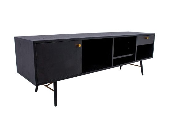 TV galds LUXEMBOURG 150x40xH50cm, melns / varš