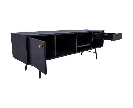 TV galds LUXEMBOURG 150x40xH50cm, melns / varš