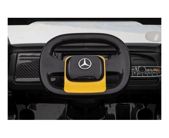 vienvietīgs elektromobilis Mercedes XMX622B LCD ar piekabi, dzeltens