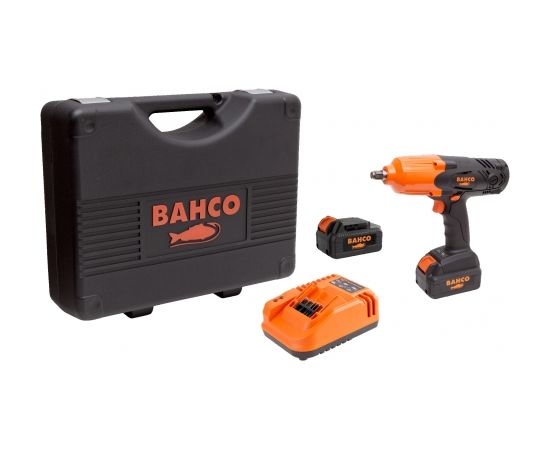 Bahco 1/2" cordless impact wrench 18V set (2 batteries + charger), 2 torque setting 105/590Nm