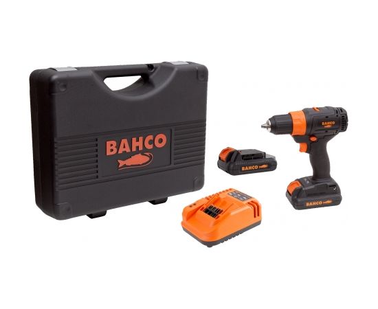 Bahco cordless drill set (2 batteries + charger) 18V brushless, 13mm chuck, 2 speeds and 10 torque settings