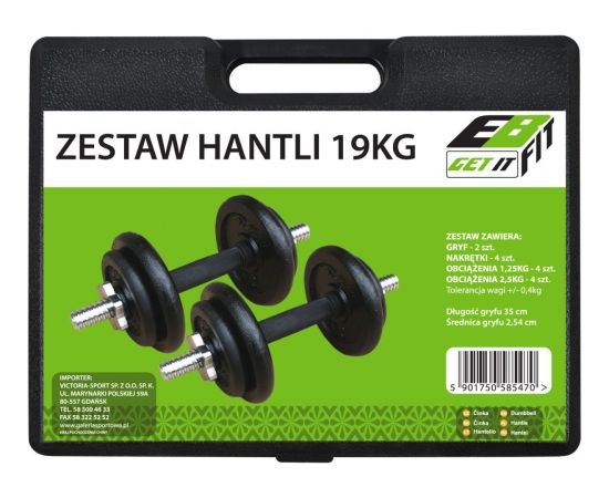 Hanteles ar regulējamu svaru 19kg ( 2x9.5 Kg )  Eb Fit