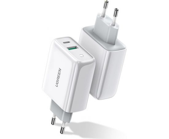 Ugreen tīkla lādētājs USB Typ C / USB 36 W Quick Charge 4.0 balts