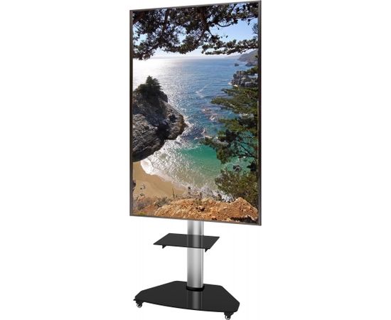 Techly Floor Stand with Shelf Trolley TV LCD/LED/Plasma 37-70" Silver