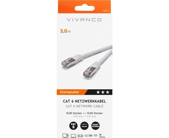 Vivanco сетевой кабель CAT 6 3 м, белый (45370)