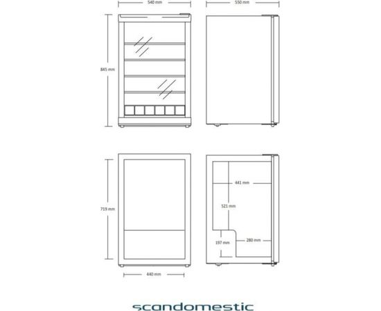 Scandomestic Scancool DKS142BE Vitrīna 84cm