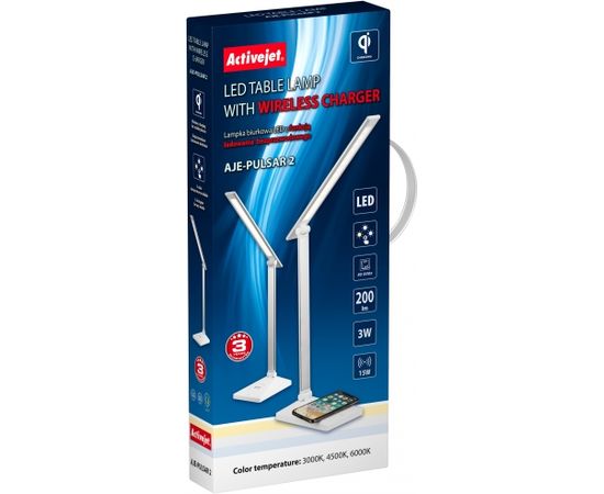 Activejet PULSAR 2 LED table light with wireless charger Biroja galda lampas