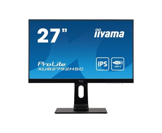 iiyama ProLite XUB2792HSC-B1 - LED monitor - 27" - 1920x1080 Full HD (1080p) @ 75 Hz - IPS - 250 cd / m² - 1000:1 - 4 ms - HDMI, DisplayPort, USB-C - speakers - black / XUB2792HSC-B1