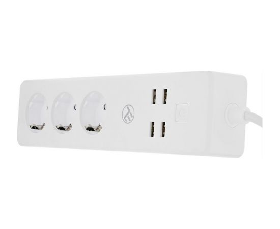 Tellur WiFi Power Strip, 3 Outlets, 4*USB 4A, 2200W, 10A, 1.8m