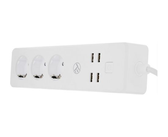 Tellur WiFi Power Strip, 3 Outlets, 4*USB 4A, 2200W, 10A, 1.8m