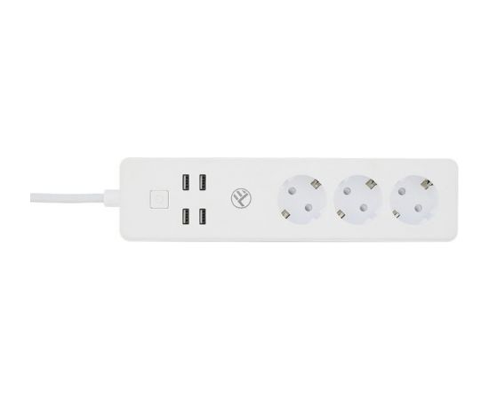 Tellur WiFi Power Strip, 3 Outlets, 4*USB 4A, 2200W, 10A, 1.8m