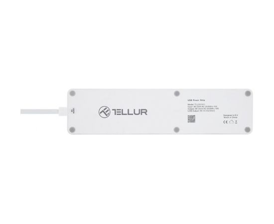 Tellur WiFi Power Strip, 3 Outlets, 4*USB 4A, 2200W, 10A, 1.8m