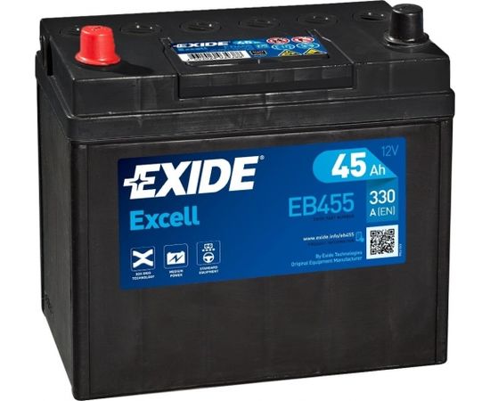 Exide Excell EB455 12V 45Ah 330A 237x127x227 EB455