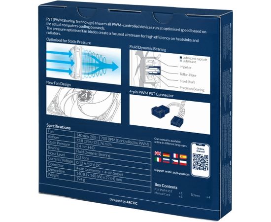ARCTIC P14 PWM PST Pressure-optimised 140 mm Fan with PWM PST
