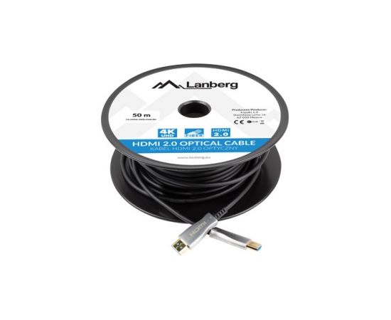 Lanberg CA-HDMI-20FB-0500-BK optical cable HDMI M/M 50m v2.0 4K AOC