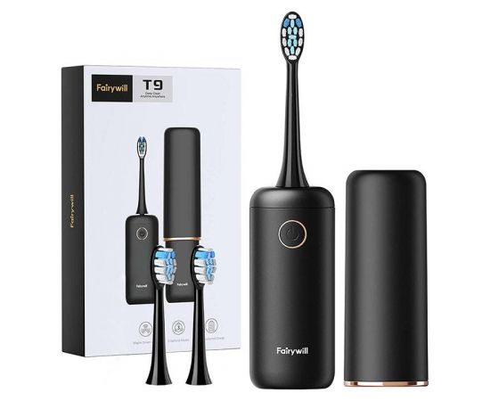FairyWill Travel sonic toothbrush with head set FWT9 (Black)