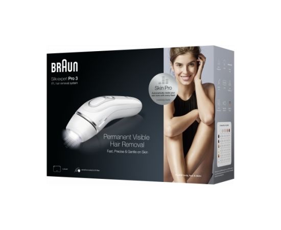 Braun PL3020 Silk-expert Pro 3 IPL Silver/White, Corded Epilator Epilatori, bikini trimmeri, sieviešu skuvekļi