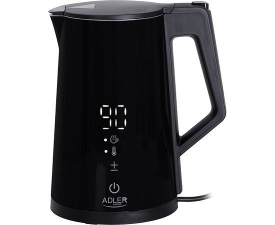 Adler Tējkanna AD 1345b Electric, 2200 W, 1.7 L, Stainless steel, 360° rotational base, Black