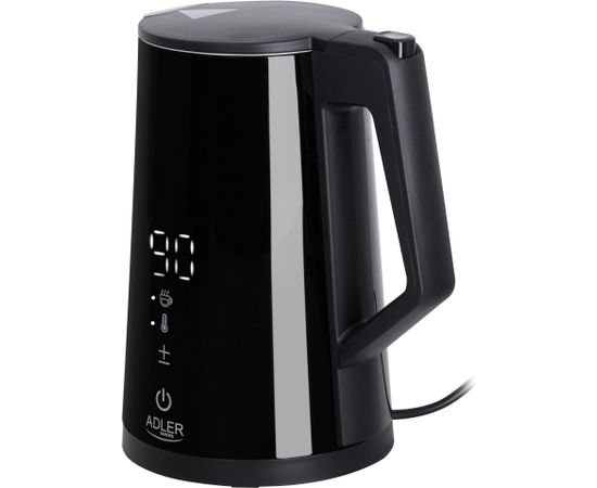Adler Tējkanna AD 1345b Electric, 2200 W, 1.7 L, Stainless steel, 360° rotational base, Black