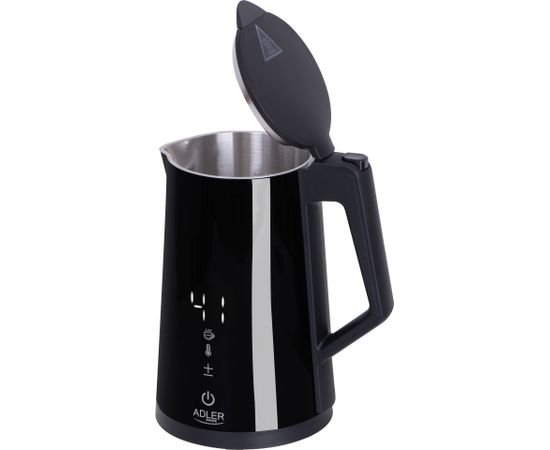 Adler Tējkanna AD 1345b Electric, 2200 W, 1.7 L, Stainless steel, 360° rotational base, Black