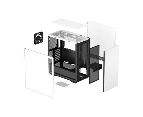 Deepcool MID TOWER CASE CH510 Side window, White, Mid-Tower, Power supply included No