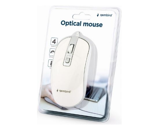 Gembird Optical USB mouse MUS-4B-06-WS White/Silver