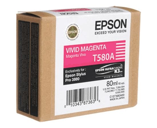 Epson Singlepack Vivid T580A00 Ink Cartridge, Magenta