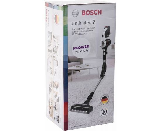 Bezvadu rokas putekļu sūcējs Bosch Unlimited 7 BBS711W, 18V, 3.0Ah, Balts