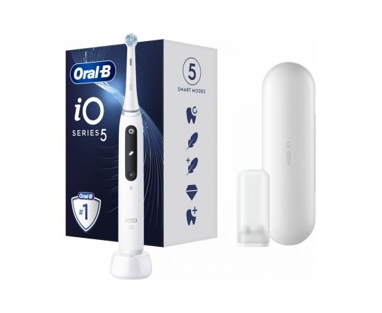 Oral-B Electric Toothbrush iOG5.1A6.1DK iO5 Rechargeable, For adults, Number of brush heads included 1, Quite White, Number of teeth brushing modes 5