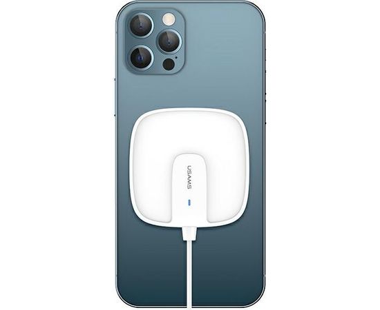 (Ir veikalā) Usams CD159 W1 MagSafe bezvadu lādētājs Apple tālruņiem 15W / 3A Balts