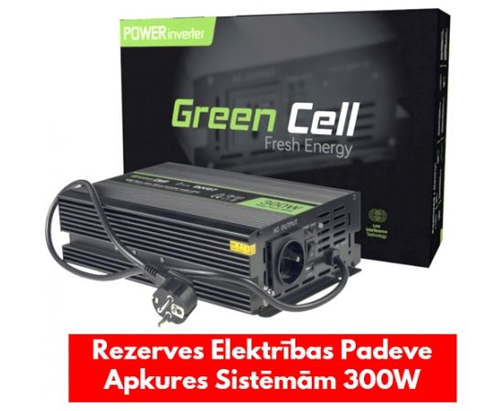 Rezerves Elektrības Padeve Apkures Sistēmām, 300W, Tīra Sinusoīda Invertors, Green Cell