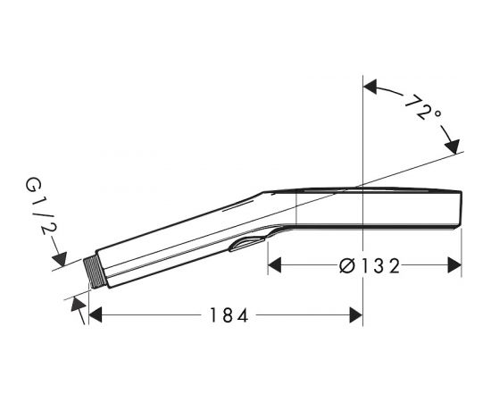 Hansgrohe Rainfinity 130 3jet dušas klausule, melns