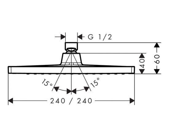 Hansgrohe Crometta E 240 griestu duša 1jet, hroms