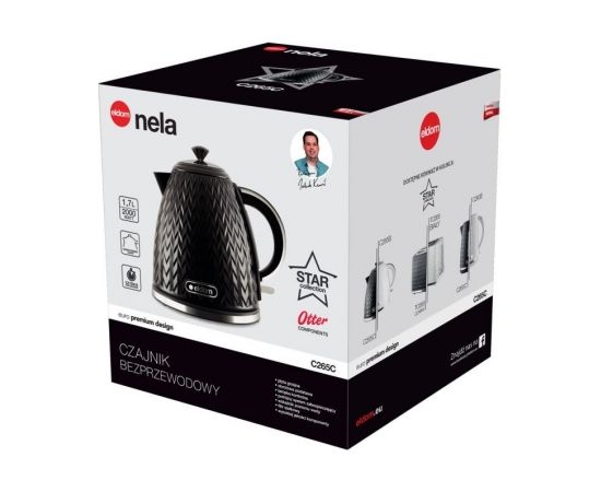 ELDOM NELA kettle, 1.7 l capacity, 2000 W power, black