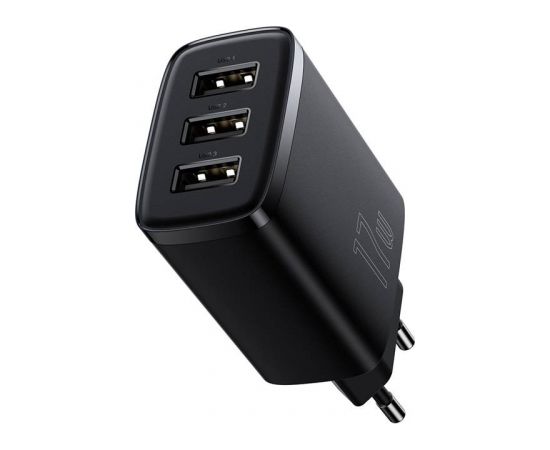 Baseus Compact Quick Charger, 3x USB, 17W (Black)